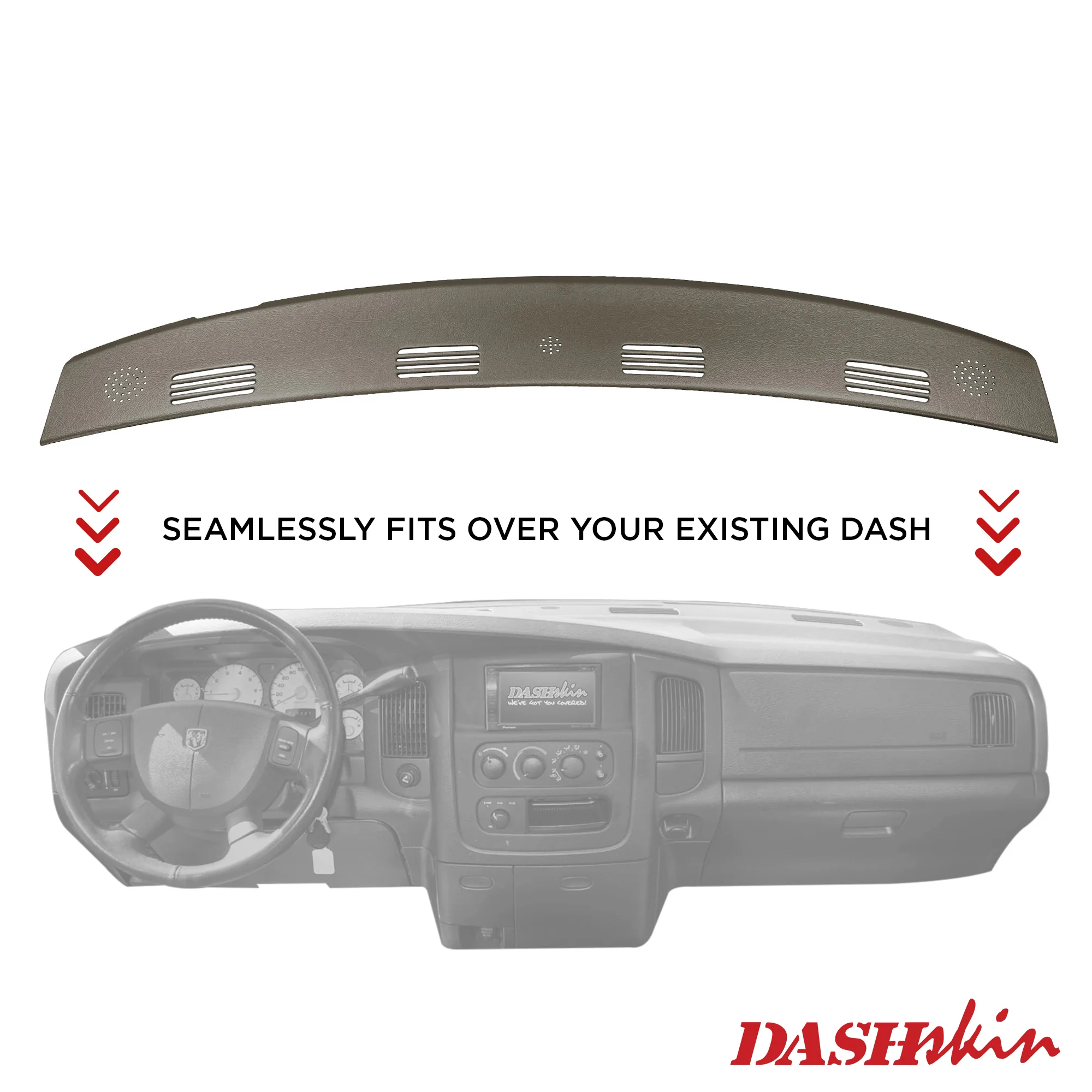 2002–2005 Dodge Ram Rear-Defrost Dash Cover – Hard Molded Plastic Overlay – Made in the USA - 0205DRW - Image 9
