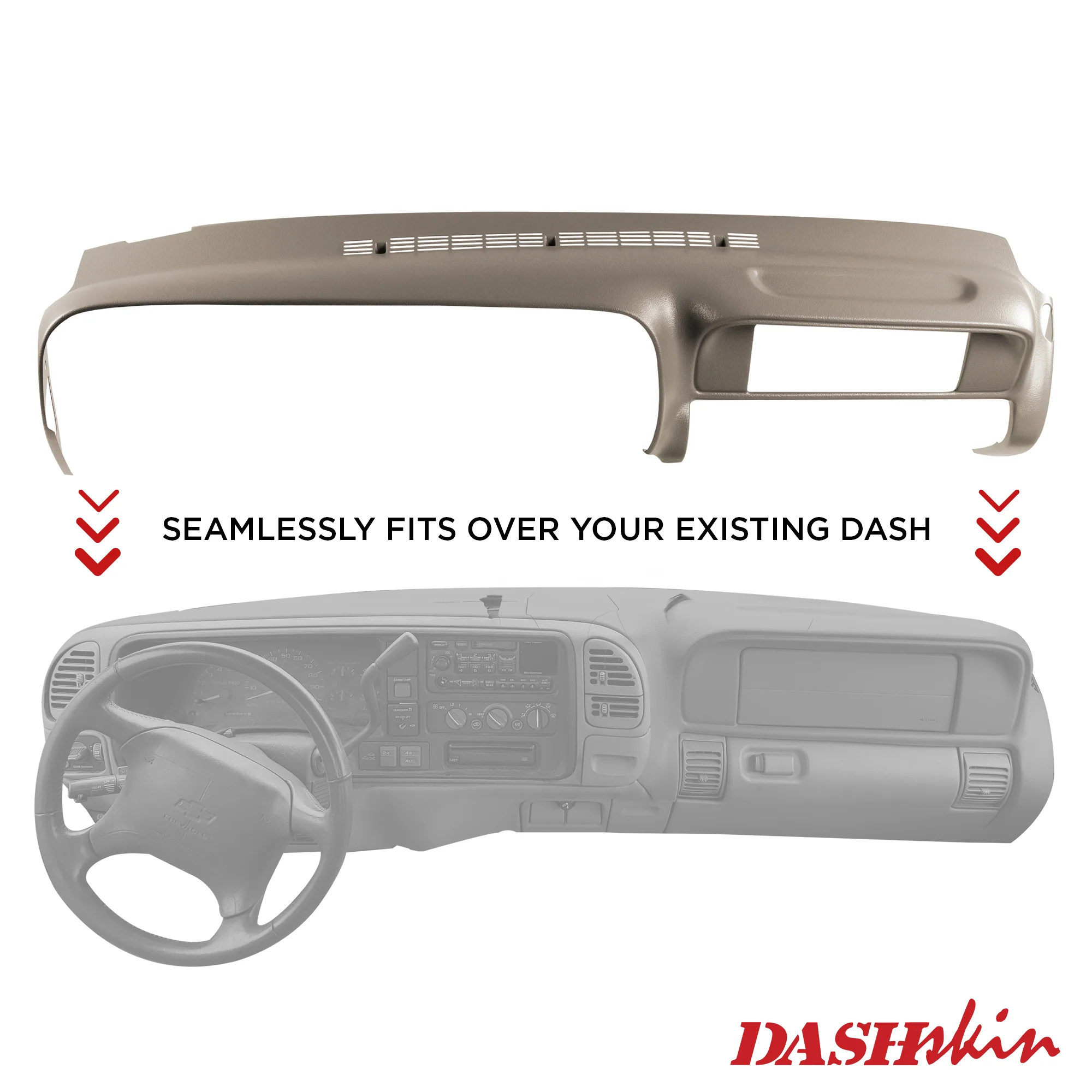1997–1999 Chevrolet & GMC C/K 1500, 1997-2000 GMC C/K 2500–3500 Pickup, Suburban, Tahoe, Yukon & Cadillac Escalade Dash Cover – Hard Molded Plastic Overlay – Made in the USA - 9700GM - Image 13