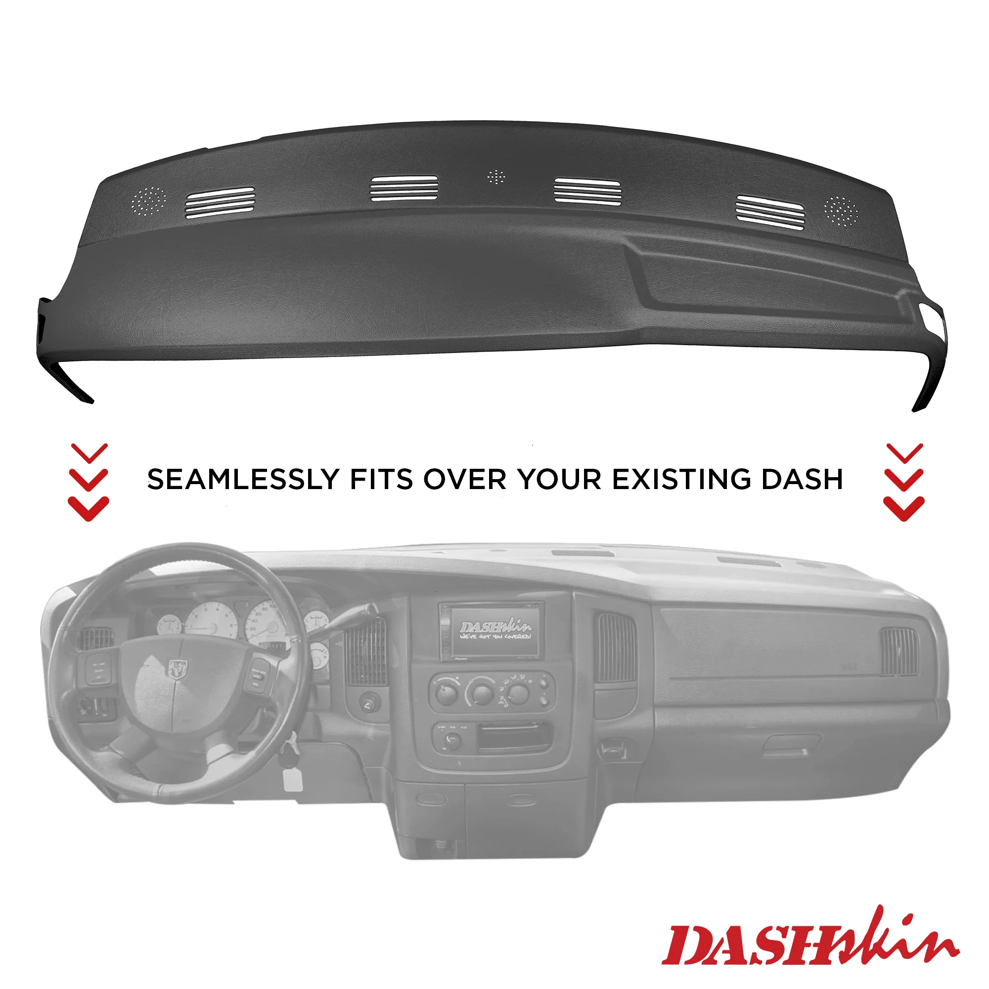 2002–2005 Dodge Ram 1500 / 2003–2005 Dodge Ram 2500 & Dodge Ram 3500 One-Piece Dash Cover – Hard Molded Plastic Overlay – Made in the USA - 0205DR1 - Image 10