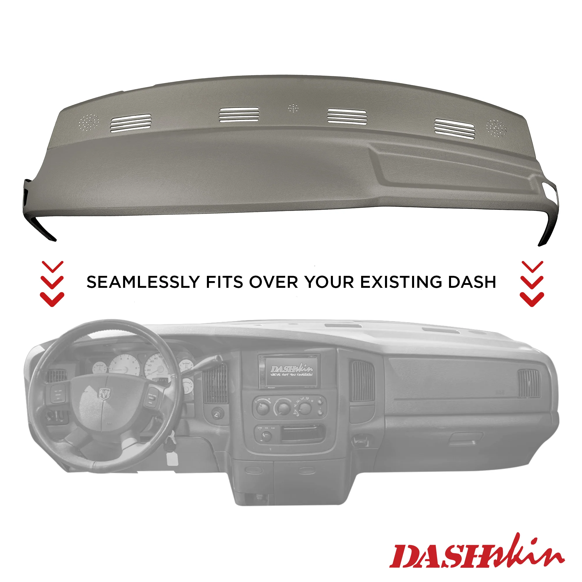 2002–2005 Dodge Ram 1500 / 2003–2005 Dodge Ram 2500 & Dodge Ram 3500 One-Piece Dash Cover – Hard Molded Plastic Overlay – Made in the USA - 0205DR1 - Image 11