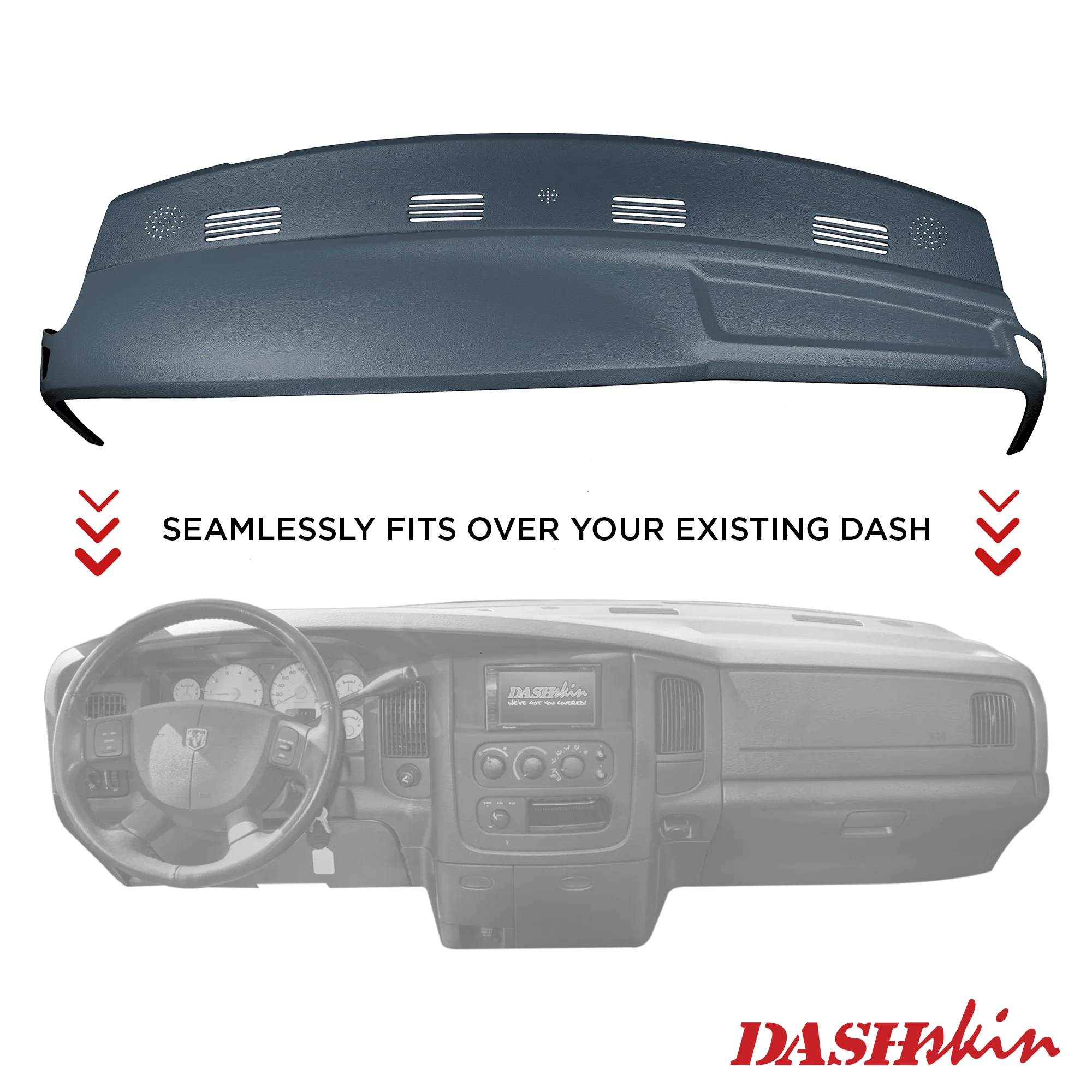 2002–2005 Dodge Ram 1500 / 2003–2005 Dodge Ram 2500 & Dodge Ram 3500 One-Piece Dash Cover – Hard Molded Plastic Overlay – Made in the USA - 0205DR1 - Image 12