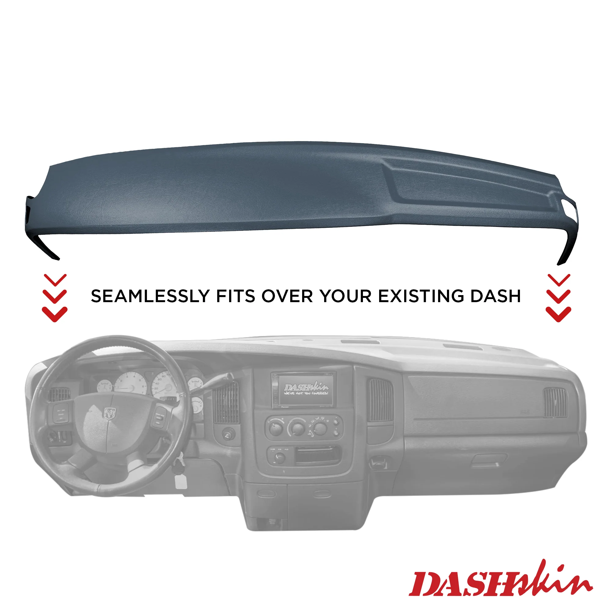 2002–2005 Dodge Ram 1500 / 2003–2005 Dodge Ram 2500 & Dodge Ram 3500 Half Dash Cover (Main Dash Section) – Hard Molded Plastic Overlay – Made in the USA - 0205DRM - Image 10