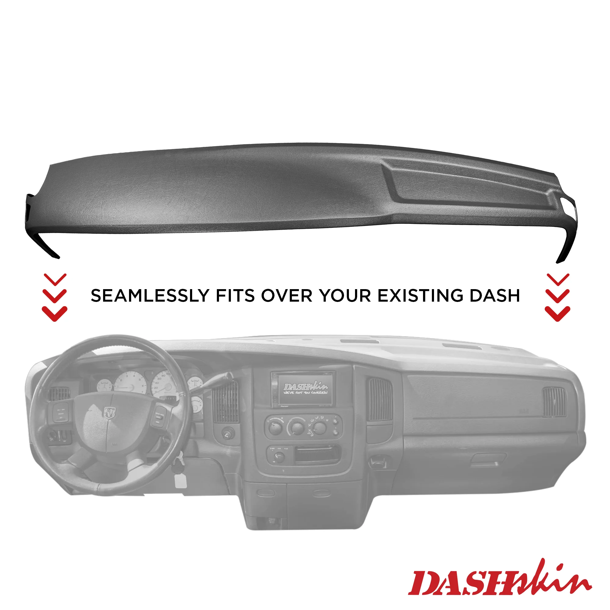 2002–2005 Dodge Ram 1500 / 2003–2005 Dodge Ram 2500 & Dodge Ram 3500 Half Dash Cover (Main Dash Section) – Hard Molded Plastic Overlay – Made in the USA - 0205DRM - Image 11