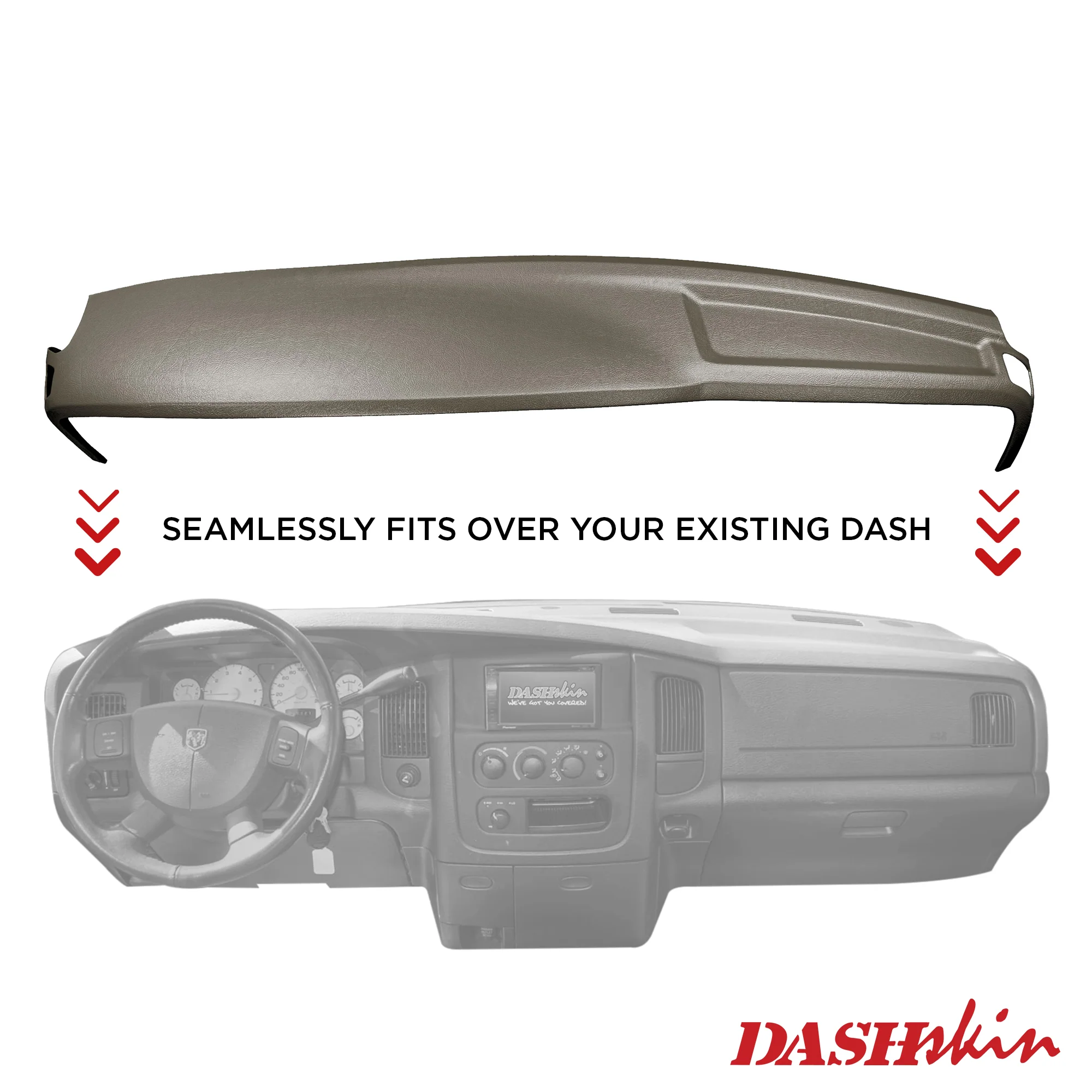 2002–2005 Dodge Ram 1500 / 2003–2005 Dodge Ram 2500 & Dodge Ram 3500 Half Dash Cover (Main Dash Section) – Hard Molded Plastic Overlay – Made in the USA - 0205DRM - Image 9