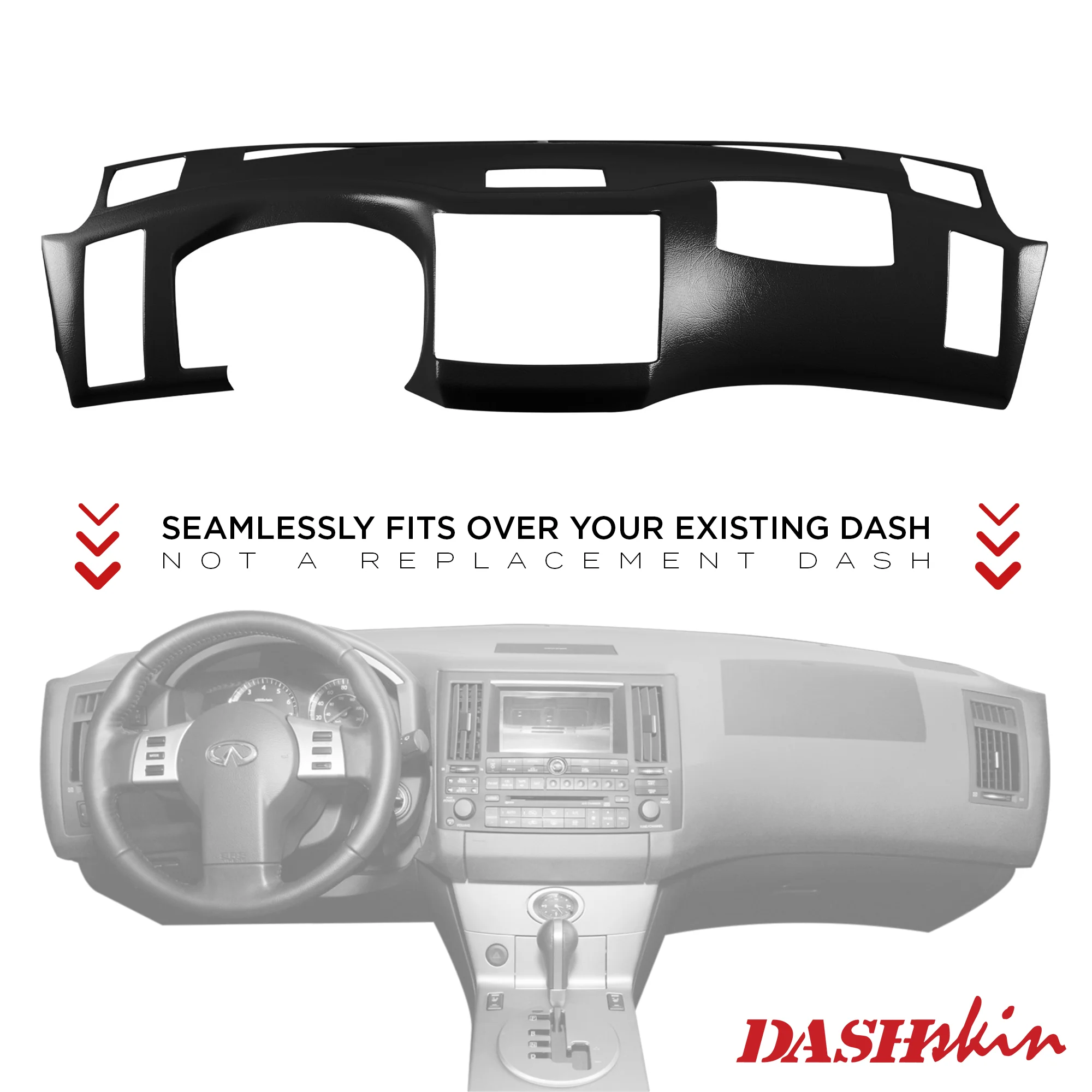 2003–2005 Infiniti FX35 / Infiniti FX45 Dash Cover – Hard Molded Plastic Overlay – Made in the USA - 0305FX