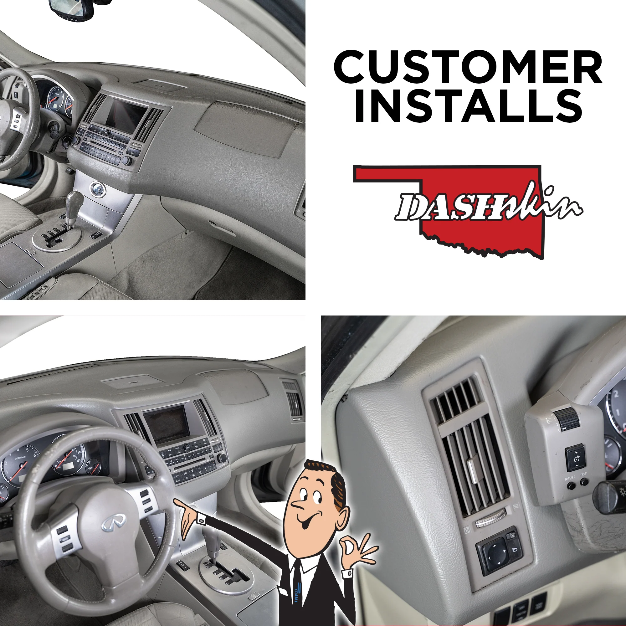 2003–2005 Infiniti FX35 / Infiniti FX45 Dash Cover – Hard Molded Plastic Overlay – Made in the USA - 0305FX - Image 8