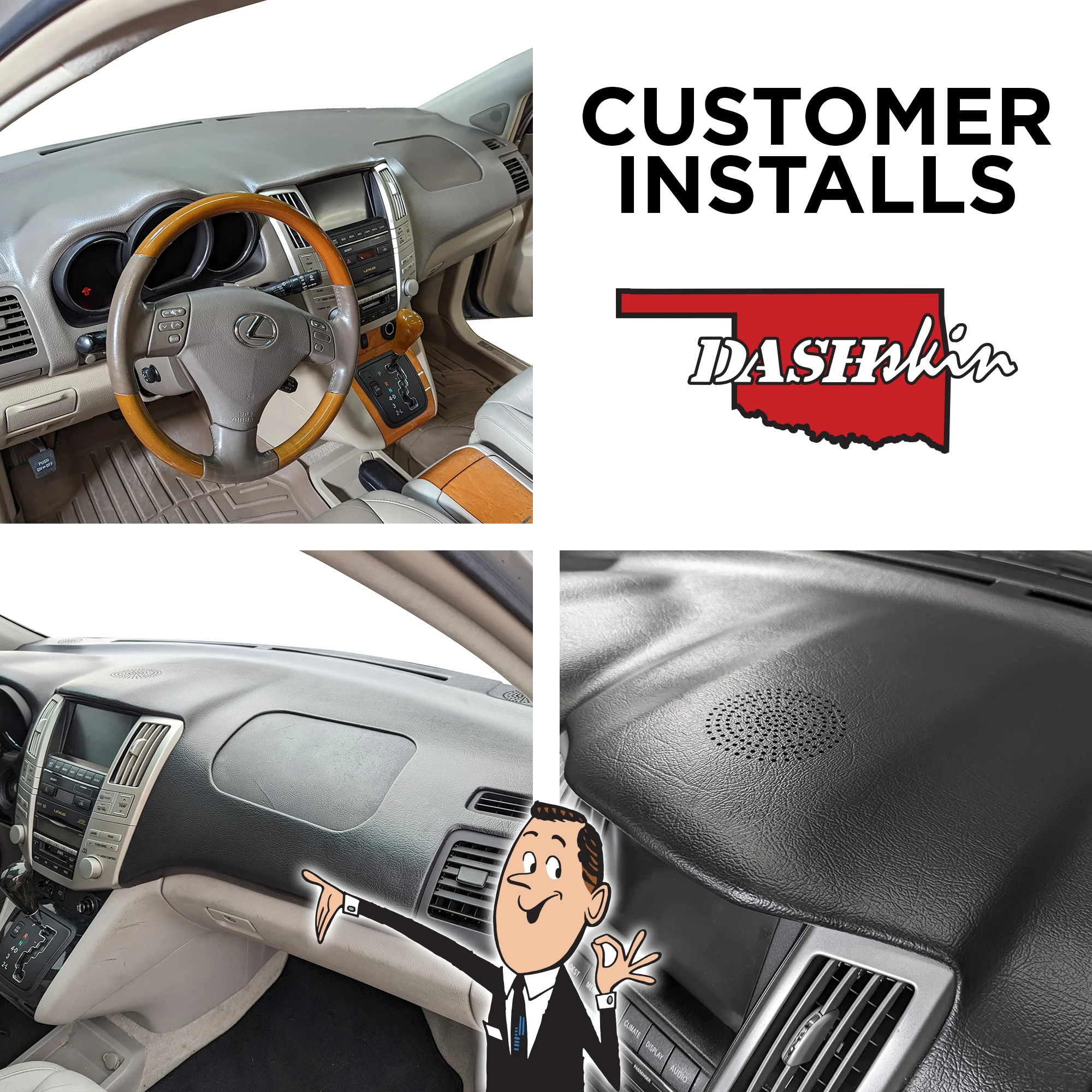 2004–2009 Lexus RX330 / Lexus RX350 / Lexus RX400h Dash Cover – Hard Molded Plastic Overlay – Made in the USA - 0409RX/0409RXS - Image 10