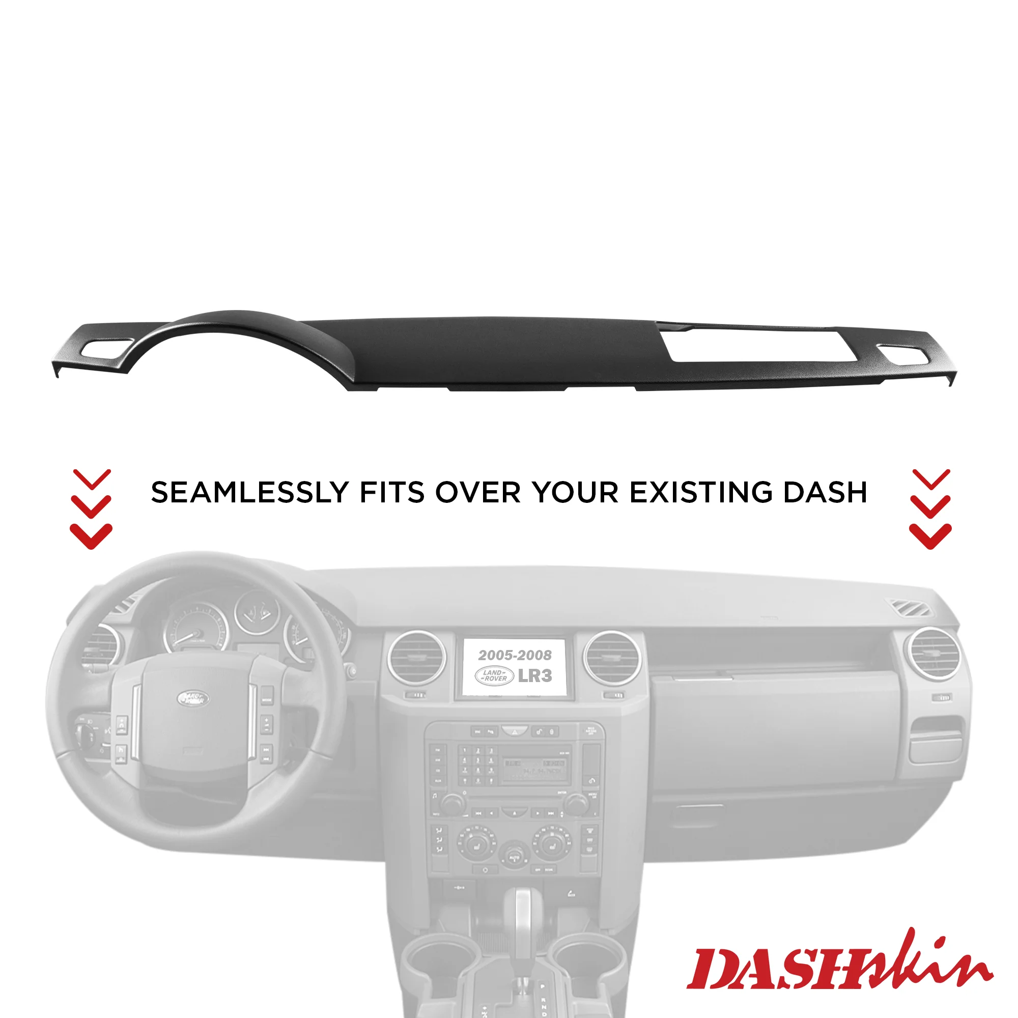 2005–2009 Land Rover LR3 / 2006–2009 Range Rover Sport Dash Cover – Hard Molded Plastic Overlay – Made in the USA - 0509LR3 - Image 2