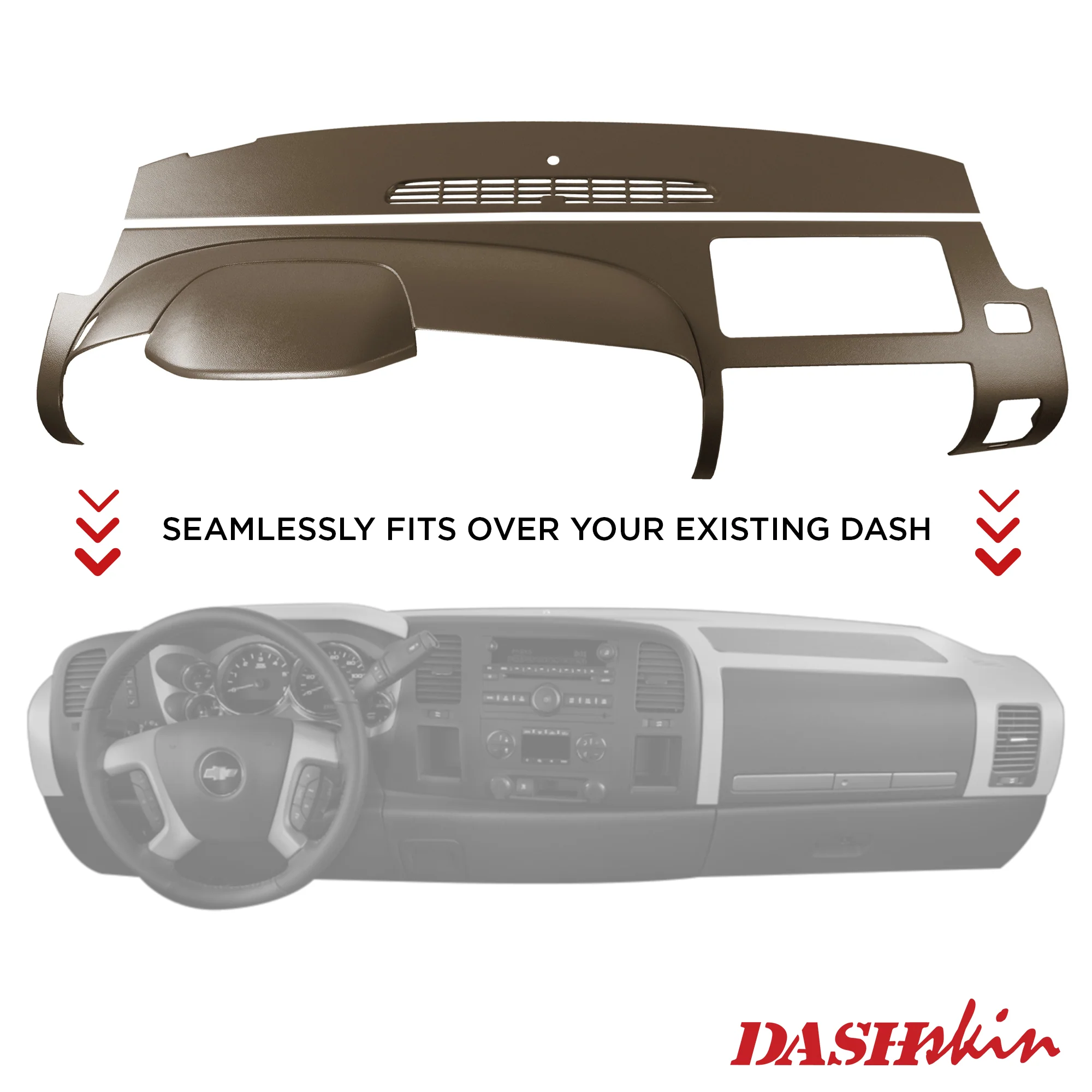 2007–2013 Chevrolet Silverado LS/LT & GMC Sierra SL/SLE Two-Piece Dash Cover Kit – Hard Molded Plastic Overlays – Made in the USA - 0713TM+GMWKIT - Image 11