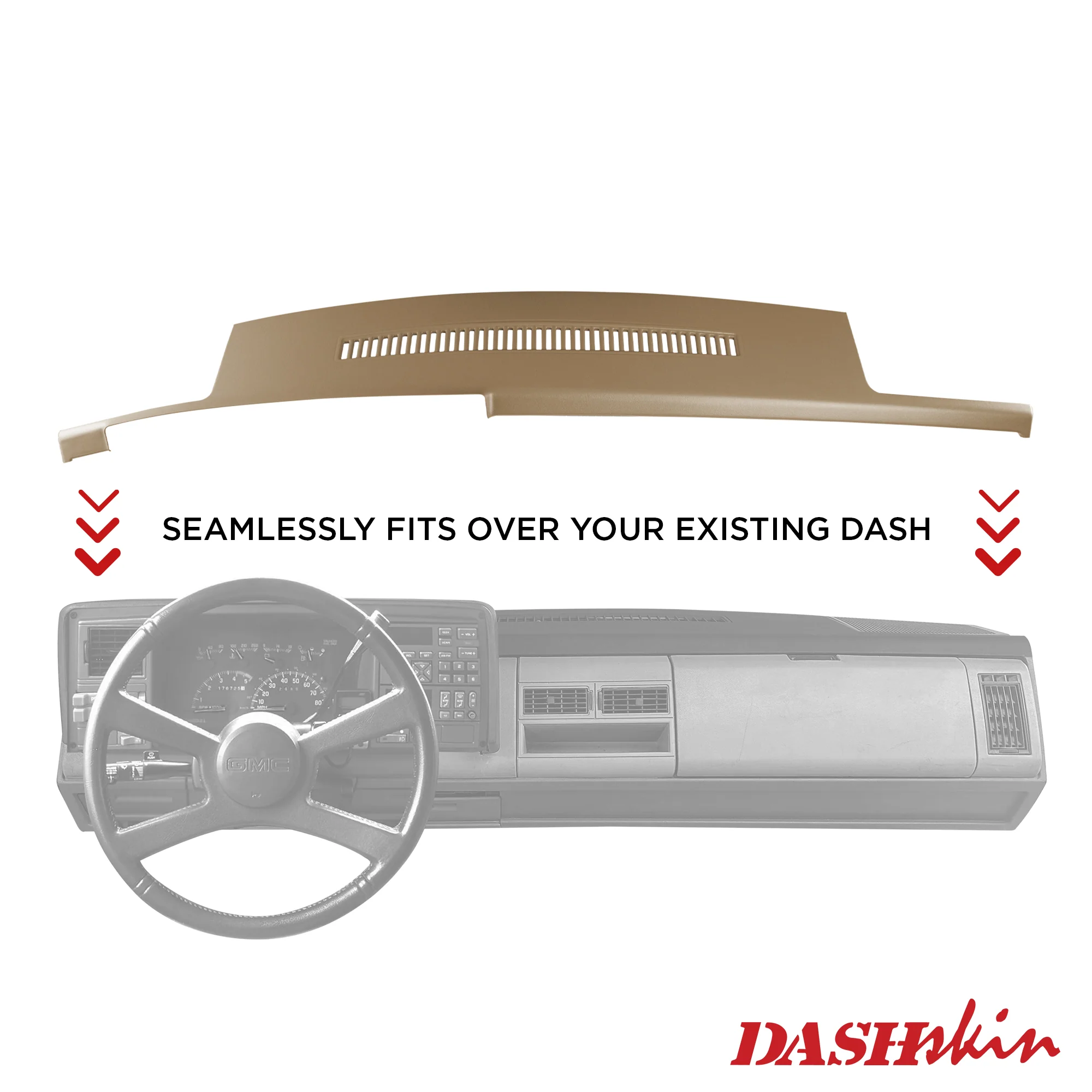1988–1994 Chevrolet C/K 1500–3500 / GMC C/K 1500–3500 Truck & SUV Dash Cover with Defrost Louvers – Hard Molded Plastic Overlay – Made in the USA - 8894GM - Image 18
