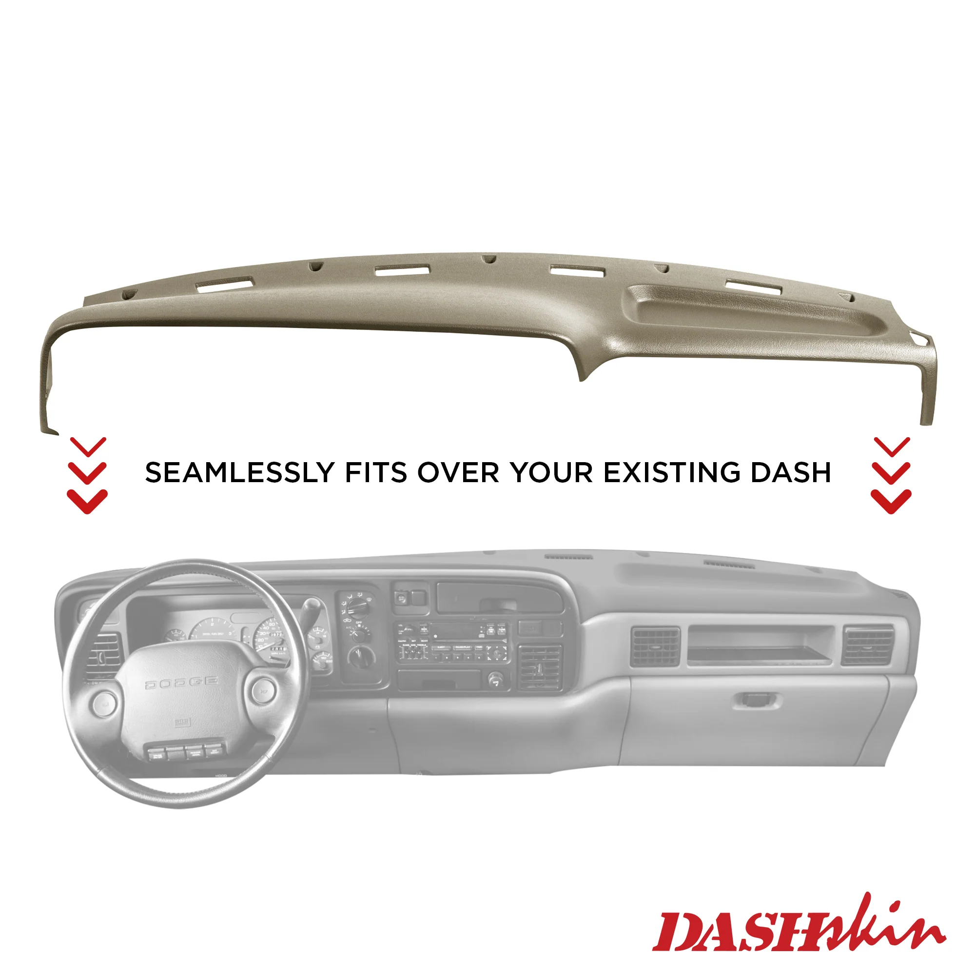 1994–1997 Dodge Ram Dash Cover – Hard Molded Plastic Overlay – Made in the USA - 9497DR - Image 21