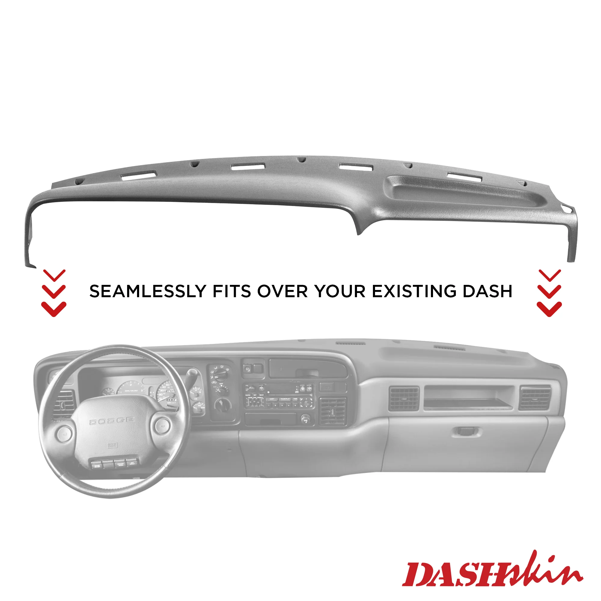 1994–1997 Dodge Ram Dash Cover – Hard Molded Plastic Overlay – Made in the USA - 9497DR - Image 22