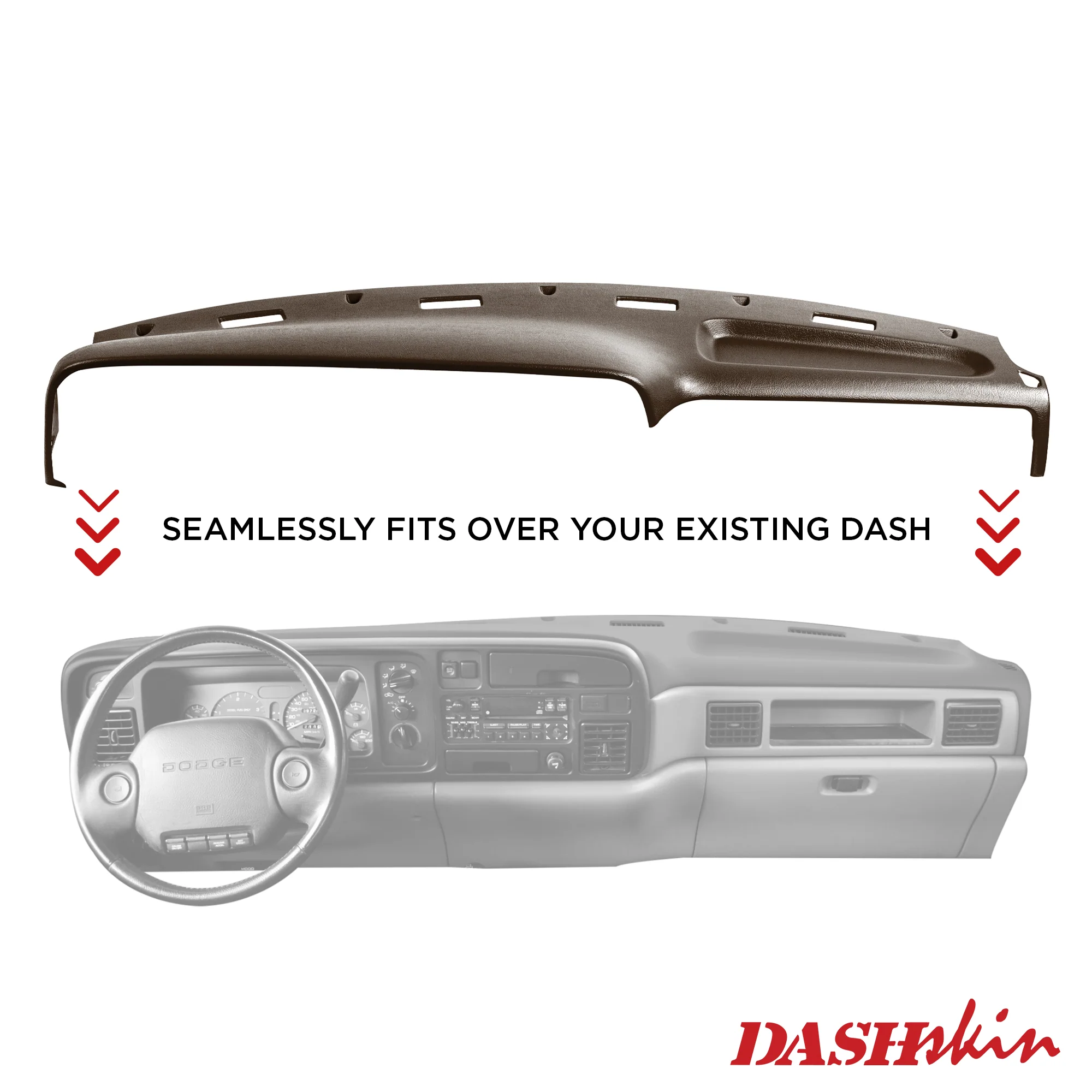 1994–1997 Dodge Ram Dash Cover – Hard Molded Plastic Overlay – Made in the USA - 9497DR - Image 23