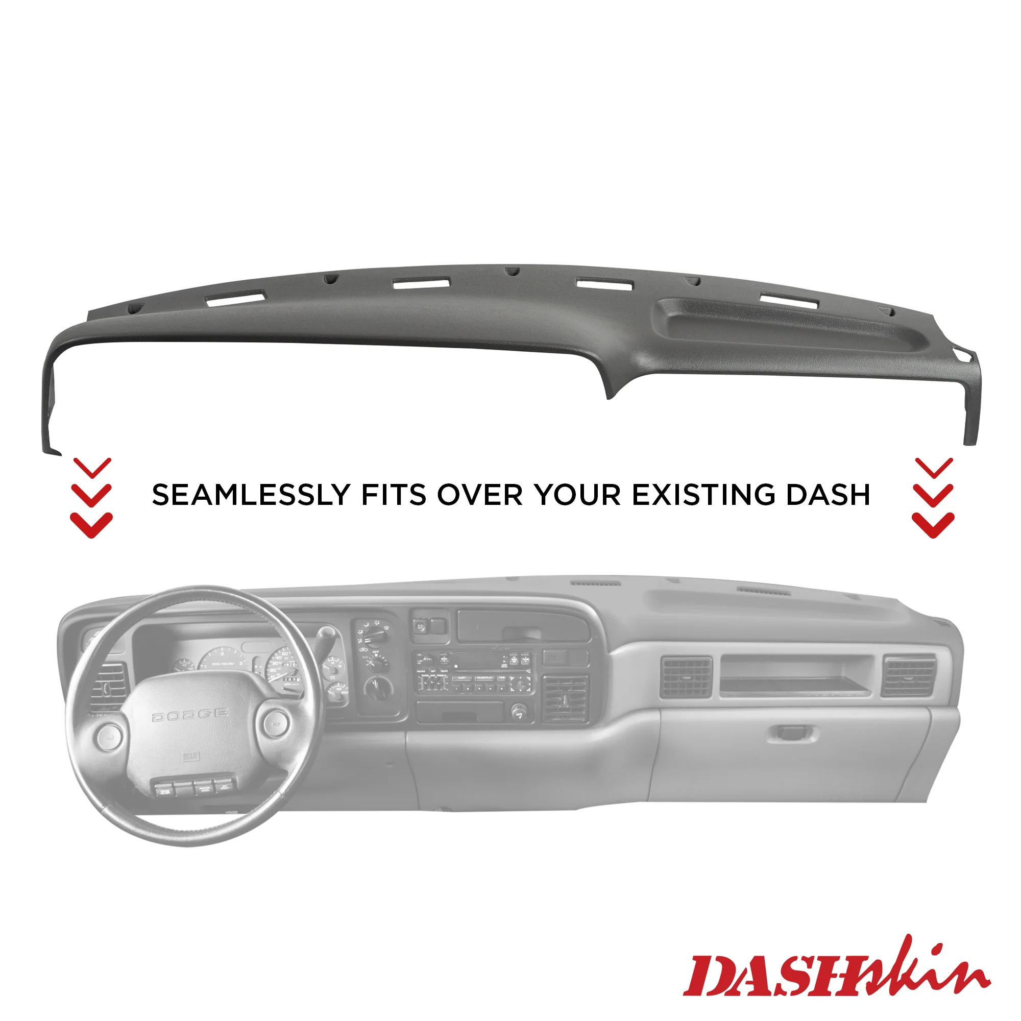 1994–1997 Dodge Ram Dash Cover – Hard Molded Plastic Overlay – Made in the USA - 9497DR - Image 24