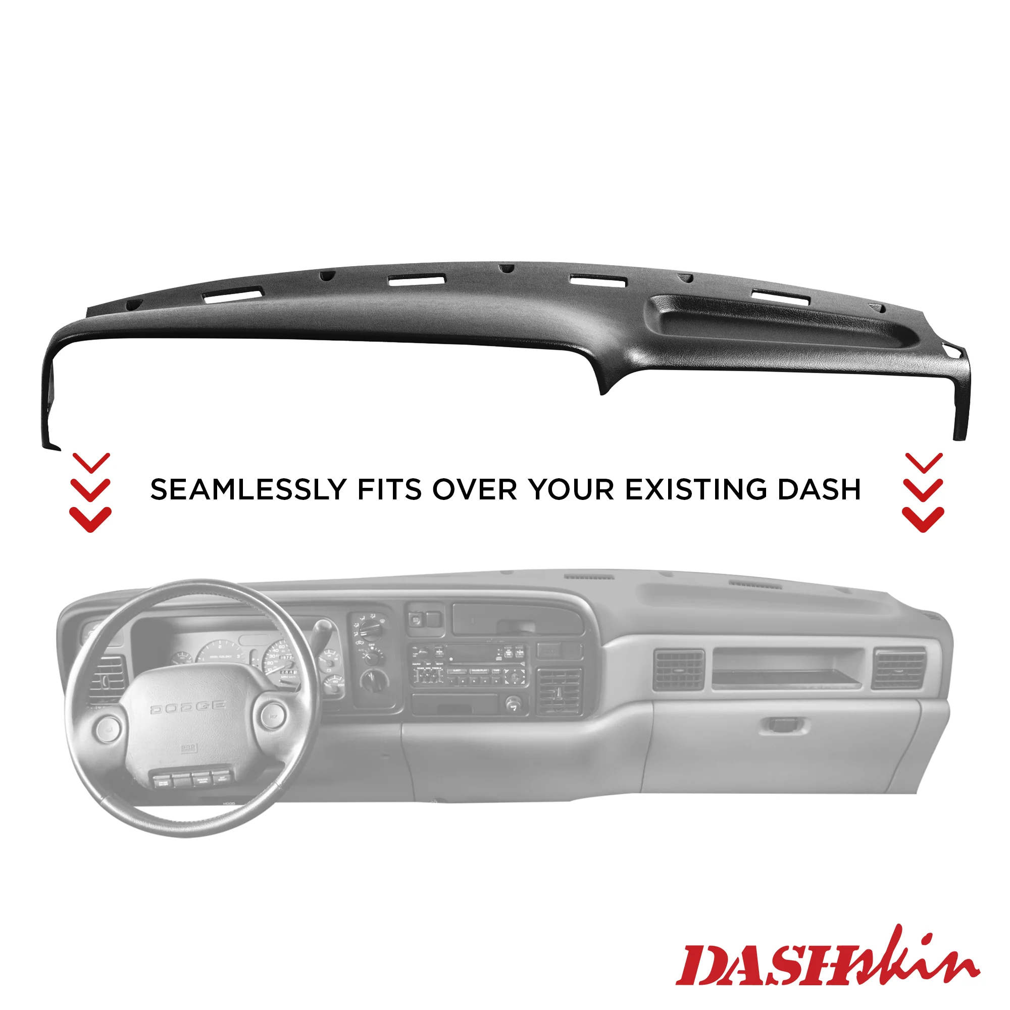 1994–1997 Dodge Ram Dash Cover – Hard Molded Plastic Overlay – Made in the USA - 9497DR - Image 6