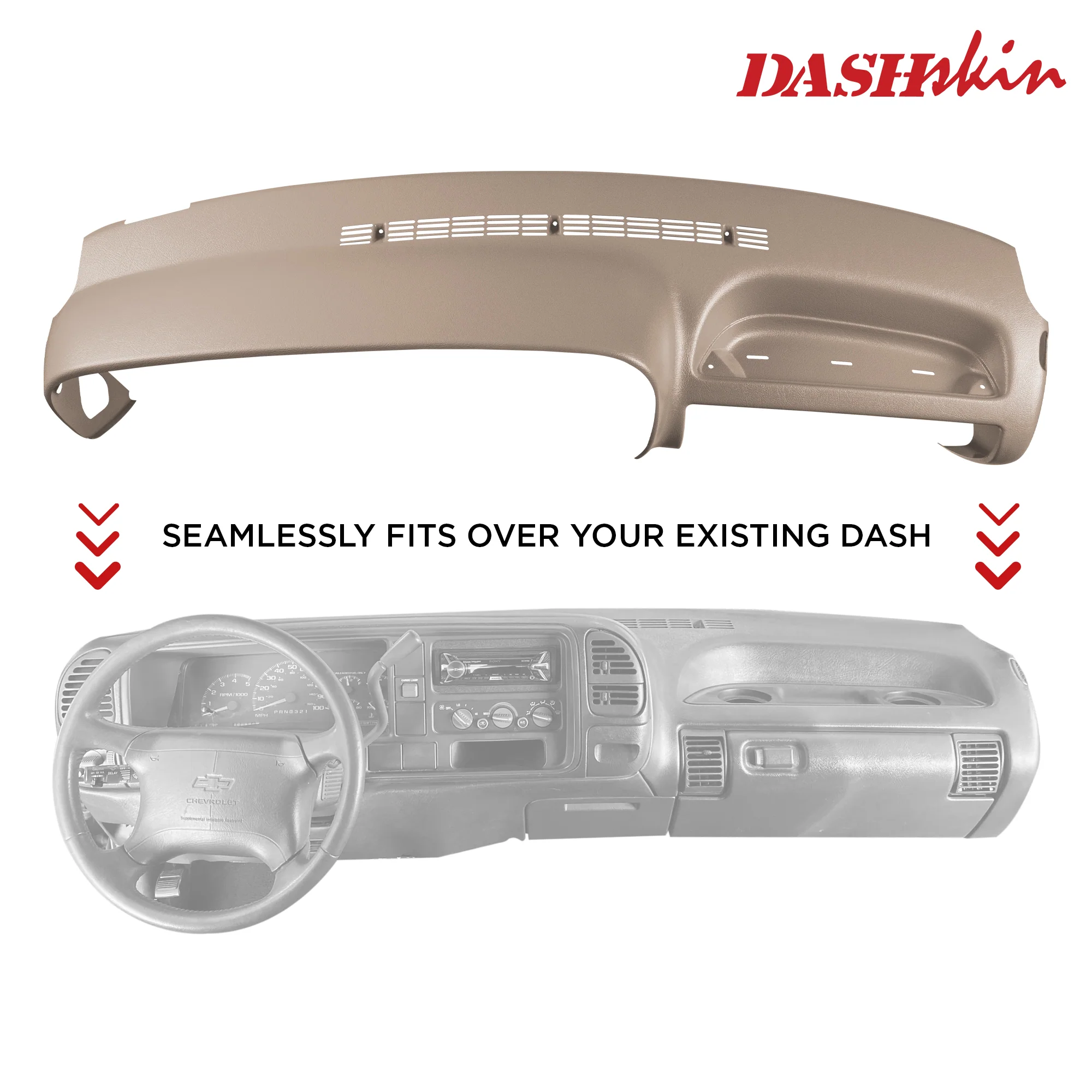 1995–1996 Chevrolet C/K 1500–3500 / GMC C/K 1500–3500 / Chevrolet Tahoe / Chevrolet Suburban / GMC Yukon Dash Cover – Hard Molded Plastic Overlay – Made in the USA -9596GM - Image 22