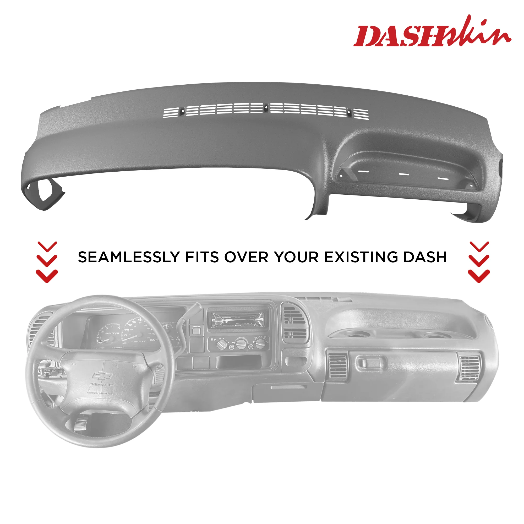 1995–1996 Chevrolet C/K 1500–3500 / GMC C/K 1500–3500 / Chevrolet Tahoe / Chevrolet Suburban / GMC Yukon Dash Cover – Hard Molded Plastic Overlay – Made in the USA -9596GM - Image 23