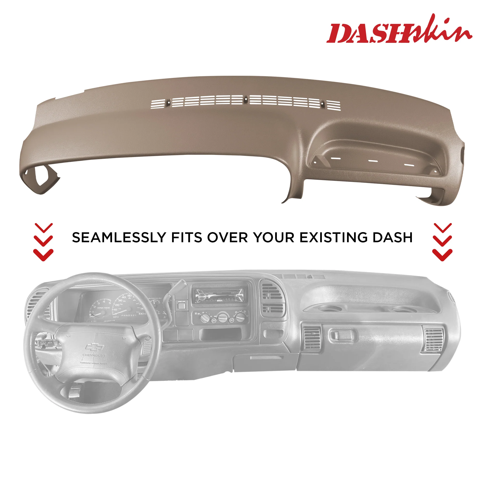 1995–1996 Chevrolet C/K 1500–3500 / GMC C/K 1500–3500 / Chevrolet Tahoe / Chevrolet Suburban / GMC Yukon Dash Cover – Hard Molded Plastic Overlay – Made in the USA -9596GM - Image 24