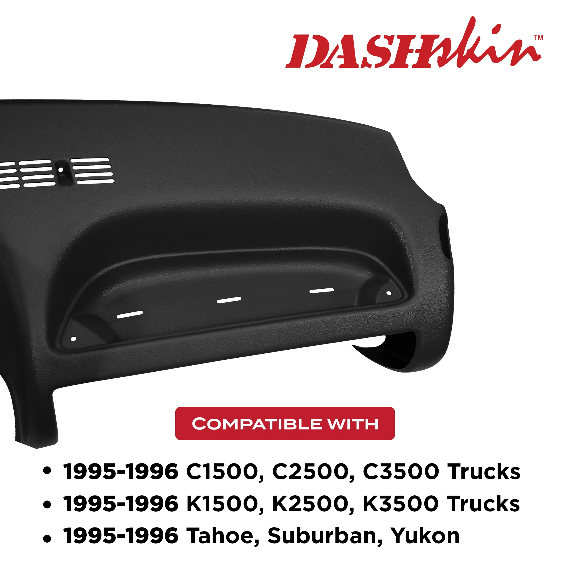 1995–1996 Chevrolet C/K 1500–3500 / GMC C/K 1500–3500 / Chevrolet Tahoe / Chevrolet Suburban / GMC Yukon Dash Cover – Hard Molded Plastic Overlay – Made in the USA -9596GM - Image 7