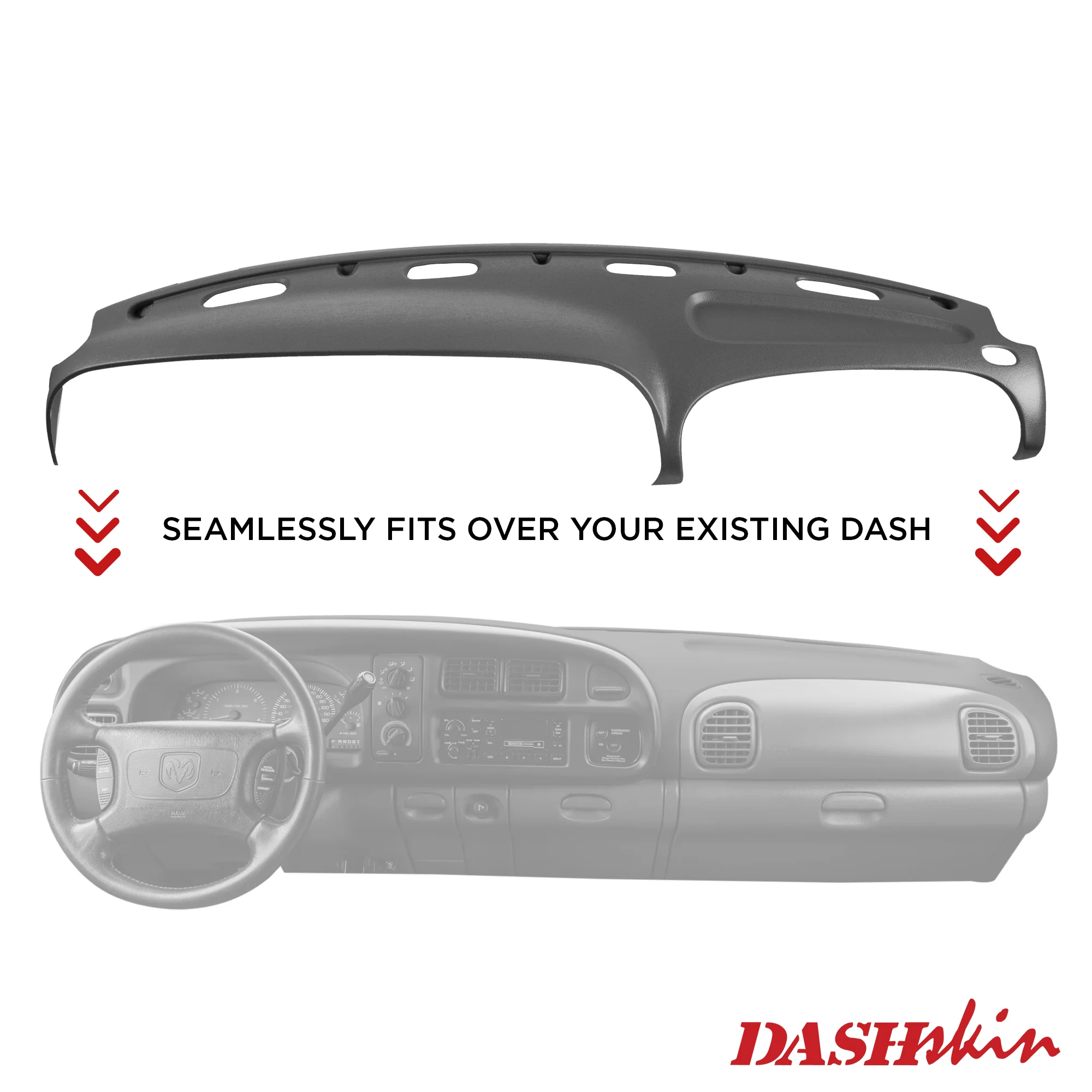 1998–2001 Dodge Ram 1500 / 1998–2002 Dodge Ram 2500 & Dodge Ram 3500 Dash Cover – Hard Molded Plastic Overlay – Made in the USA - 9801DR - Image 16