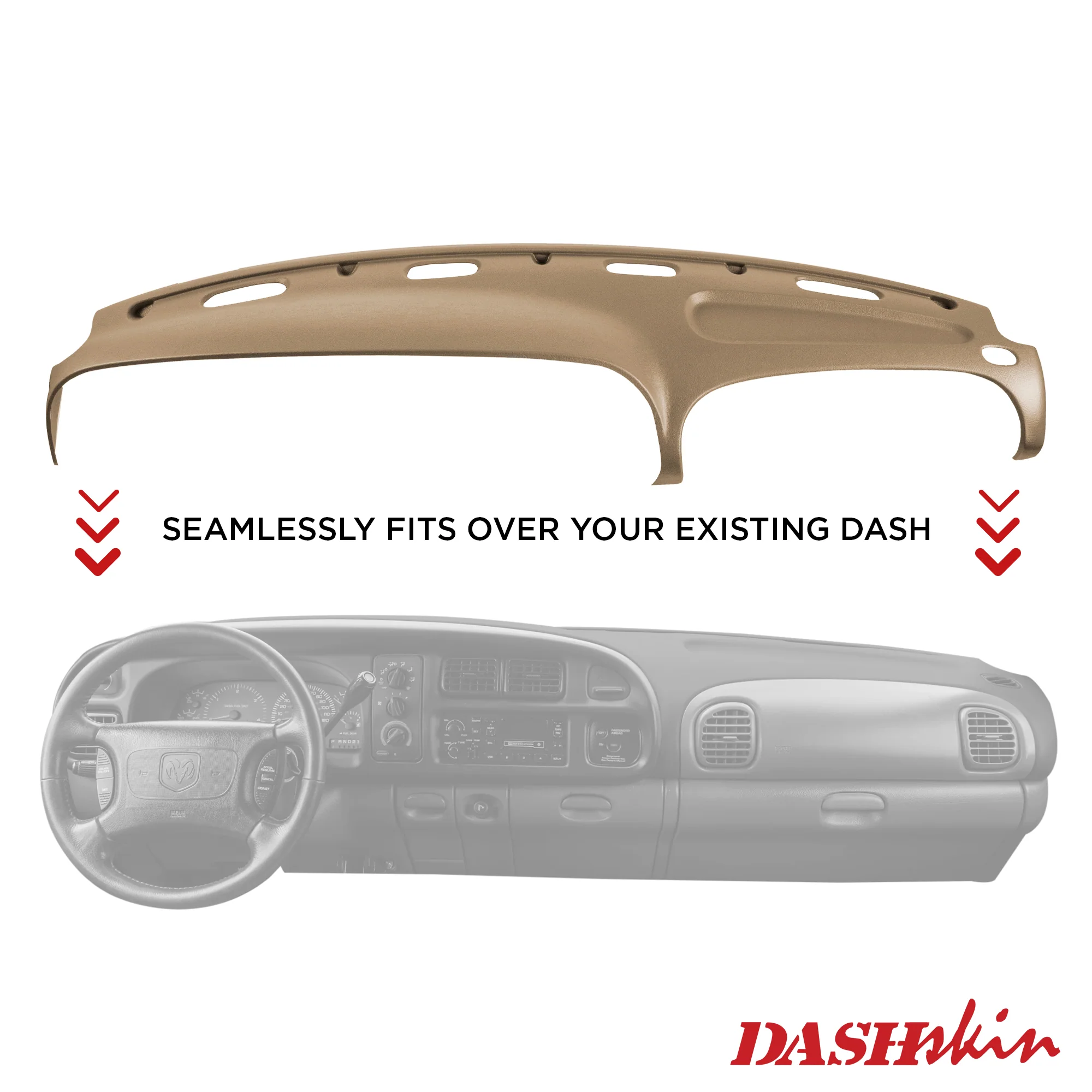 1998–2001 Dodge Ram 1500 / 1998–2002 Dodge Ram 2500 & Dodge Ram 3500 Dash Cover – Hard Molded Plastic Overlay – Made in the USA - 9801DR - Image 18
