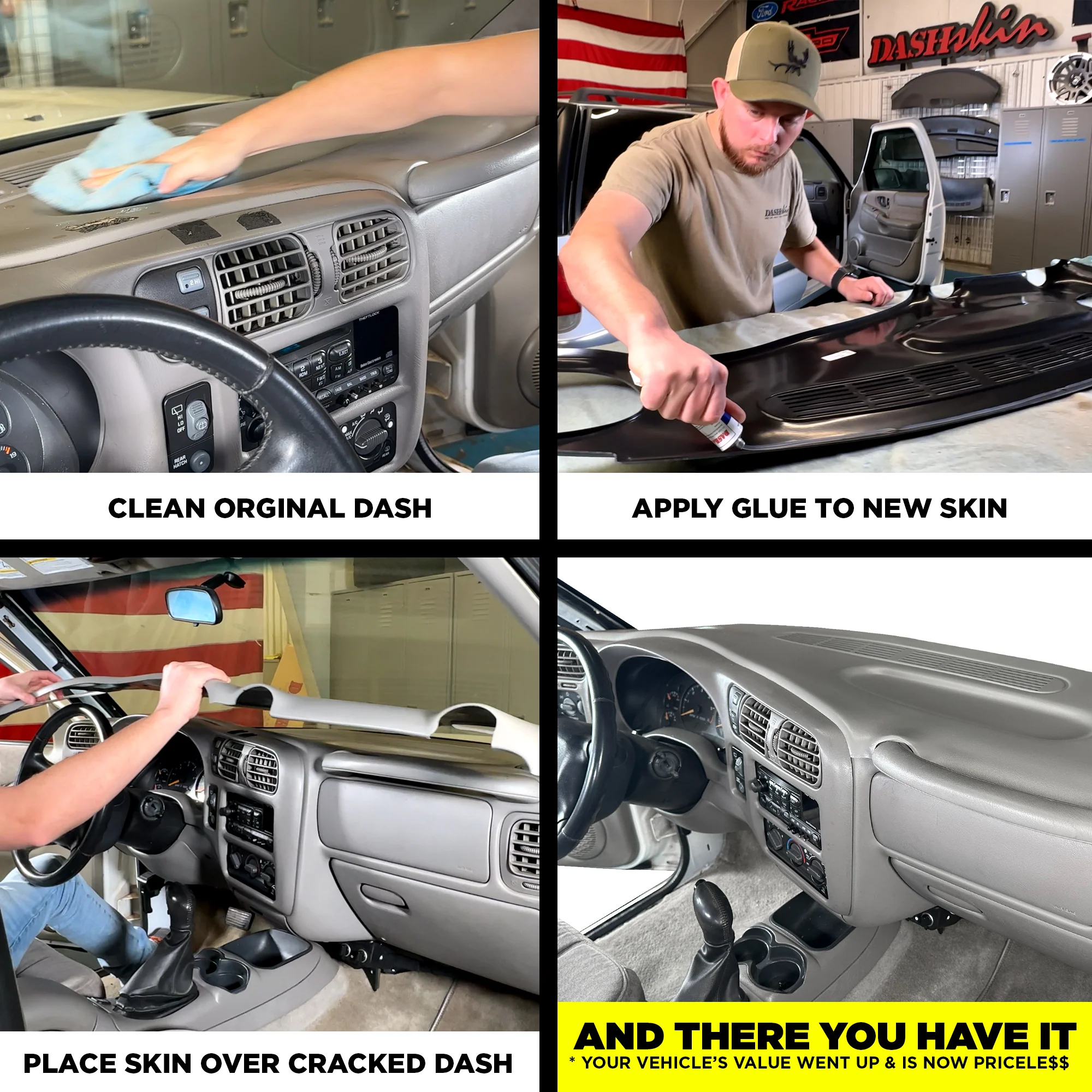 1998–2004 Chevrolet Blazer / Oldsmobile Bravada / GMC Jimmy / GMC Sonoma / Chevrolet S-10 Dash Cover – Hard Molded Plastic Overlay – Made in the USA - 9802CB - Image 3